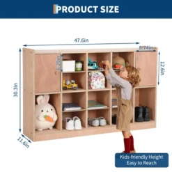 Cubby Tray Storage Cabinet With 2 Doors, Storage Organizer Cubes With 2 Anti-Flip Fittings, 4 Castors And 2 Boxes 13 Cubby Tray Storage Cabinet With 2 Doors, Storage Organizer Cubes With 2 Anti-Flip Fittings, 4 Castors And 2 Boxes -House Beautiful GUEST 2c66d0ef 3590 498d a7c6 4f8a27017f50