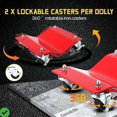 Car Dolly Set Of 2 5000 LBS Capacity Wheel Dolly Heavy Duty Vehicle Dolly For Moving Car W/2.5 Inch Nylon Wheels Bolts Resist 5 Car Dolly Set Of 2 5000 LBS Capacity Wheel Dolly Heavy Duty Vehicle Dolly For Moving Car W/2.5 Inch Nylon Wheels Bolts Resist - Image 3