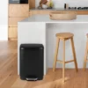 12 Liter 3.2 Gallon Stainless Steel Trash Can, Soft Close Lid, Child Proof Step On Pedal, Black For Kitchen & Home