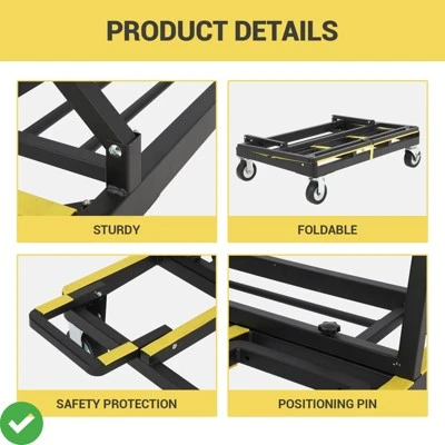 Foldable Dolly 2200 Lbs Capacity With Rubber Swivel Casters Folding Drywall Panel Cart Heavy Duty 5 Foldable Dolly 2200 Lbs Capacity With Rubber Swivel Casters Folding Drywall Panel Cart Heavy Duty - Image 3