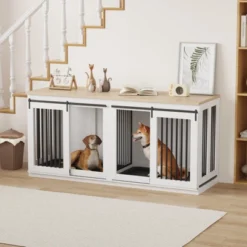 Large Dog Crate Furniture For Large Breed, Heavy Duty Dog Kennel With Divider,All Steel Frame Crate -House Beautiful GUEST 2e990c94 08fa 4645 8fc0 73a2f084feb8