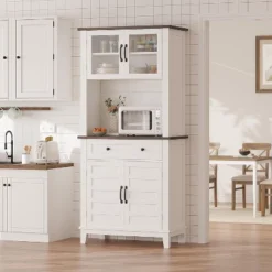 72" Pantry Cabinet With Storage Drawers,Tall Kitchen Pantry Storage Cabinet With 2 Glass Doors 13 72" Pantry Cabinet With Storage Drawers,Tall Kitchen Pantry Storage Cabinet With 2 Glass Doors -House Beautiful GUEST 2f29e93b b5f6 4339 bc9e 88f6e54f05df