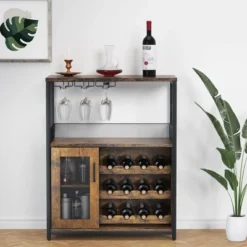 3-Tier Wine Bar Cabinet With Detachable Wine Rack And Drawer, Industrial Sideboard And Buffet Cabinet -House Beautiful GUEST 2f456b8e 8fa5 42bd 8c87 75e41dd41e1b