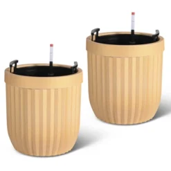 14.5/23/31 Inch Tall Planter, Square Planter Set Of 2, Large Indoor/Outdoor Flower Pots With Drainage Holes, Water Level Monitor & Wheels For Patio 15 14.5/23/31 Inch Tall Planter, Square Planter Set Of 2, Large Indoor/Outdoor Flower Pots With Drainage Holes, Water Level Monitor & Wheels For Patio -House Beautiful GUEST 2f88fb11 4b08 449c 9792 f2daf9eee2c4