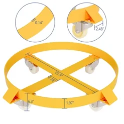 55 Gallon Heavy Duty Drum Dolly, 1000 Lbs Capacity, Steel Frame With Casters, Non-Tipping Barrel Cart For Warehouse