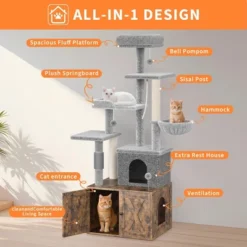 Cat Tree With Litter Box Enclosure, Hidden Cat Washroom Furniture,All-in-One Indoor Kitten House 12 Cat Tree With Litter Box Enclosure, Hidden Cat Washroom Furniture,All-in-One Indoor Kitten House -House Beautiful GUEST 2ff54aed 14db 454e b57c a9bf9b8e6777 1