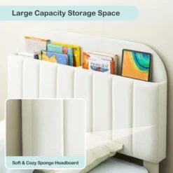 Twin/Twin XL/Full Bed Frames, Velvet Upholstered Platform Bed Frames With Bookcase Headboard, Kids Bed For Girls, Heavy Duty Steel Support Legs 14 Twin/Twin XL/Full Bed Frames, Velvet Upholstered Platform Bed Frames With Bookcase Headboard, Kids Bed For Girls, Heavy Duty Steel Support Legs -House Beautiful GUEST 304e787d 5ae7 4f7c aad5 2450d21b4e45