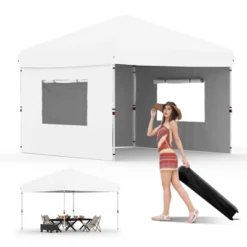 10'x10' Pop-Up Canopy Tent With 3 Sidewalls – Waterproof & UV Resistant Outdoor Gazebo, Easy-Up Sun Shade Shelter For Parties, Events, Black 29 10'x10' Pop-Up Canopy Tent With 3 Sidewalls – Waterproof & UV Resistant Outdoor Gazebo, Easy-Up Sun Shade Shelter For Parties, Events, Black -House Beautiful GUEST 3061e2af 028c 4e65 b168 bc7c39e5c1ae