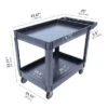 Service Cart 2-Shelf – 500 LBS Heavy Duty Rolling Utility Cart With Wheels And Two Trays, 45" X 25", Grey -House Beautiful GUEST 30b44bd6 e25b 4444 ad38 bc888e0a80b1