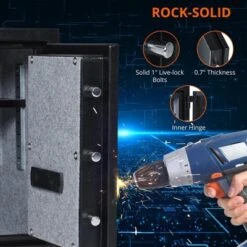 Fireproof 2.0 Cub Safe Box With Fireproof Waterproof Bag, Fire Safe With Inner Lock, Money Keypad Lock Box With Adjustable Shelf -House Beautiful GUEST 3108bb41 7e7a 4fe1 aa88 86f5e30e3556 1