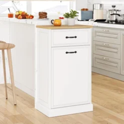 Trash Cabinet Tilt Out, Hidden Trash Can Cabinet 10 Gallon Storage Holder, Freestanding Pet-Proof Garbage Can Cabinet -House Beautiful GUEST 314d98ad 15fa 4d6a 988d 188c59af5641