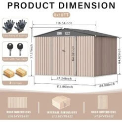 8x10 FT Metal Storage Sheds Outdoor, Metal ToolShed With Lockable Door 16 8x10 FT Metal Storage Sheds Outdoor, Metal ToolShed With Lockable Door -House Beautiful GUEST 320d05cb 9452 468a 8fe6 712b01fc0e20