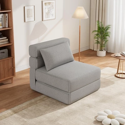 Folding Sofa Bed - Convertible Sleeper Chair With Upgraded Pillow, Sleeper Couch Linen Fabric, Foldable Memory Foam Sleepers Comfy Floor Sofa 10 Folding Sofa Bed - Convertible Sleeper Chair With Upgraded Pillow, Sleeper Couch Linen Fabric, Foldable Memory Foam Sleepers Comfy Floor Sofa - Image 8
