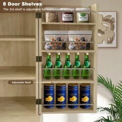 72'' Pantry Cabinet With Doors, Freestanding Tall Rattan Cabinet With 8 Door Shelves, Large Drawer 13 72'' Pantry Cabinet With Doors, Freestanding Tall Rattan Cabinet With 8 Door Shelves, Large Drawer -House Beautiful GUEST 33644f63 ba80 4697 9369 0eda10aa21af