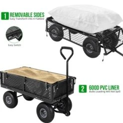 Steel Garden Cart, 440 Lbs Heavy Duty Utility Wagon Cart With Wheels, Removable Liner, Pullable Mesh Yard Cart 13 Steel Garden Cart, 440 Lbs Heavy Duty Utility Wagon Cart With Wheels, Removable Liner, Pullable Mesh Yard Cart -House Beautiful GUEST 3432166e 7831 46cd b1cd 2692df33cb18 1