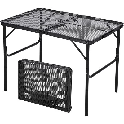 Folding Grill Table,Portable Camping Table With Mesh Desktop,Height Adjustable Lightweight Metal Grill Table 10 Folding Grill Table,Portable Camping Table With Mesh Desktop,Height Adjustable Lightweight Metal Grill Table - Image 8