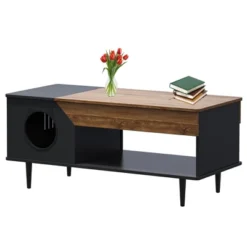 45'' Black Coffee Table Cat Tables Living Room With Storage Drawer, Wooden Rustic Coffee Tables With Cat House 14 45'' Black Coffee Table Cat Tables Living Room With Storage Drawer, Wooden Rustic Coffee Tables With Cat House -House Beautiful GUEST 34882255 e1f4 4ccf 823a acf104f4944b
