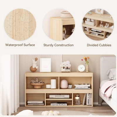 Kids Storage Organizer With Drawer, Toy Storage Shelf, 5 Cubes Storage Organizer, Wooden Storage Cabinet For Playroom 7 Kids Storage Organizer With Drawer, Toy Storage Shelf, 5 Cubes Storage Organizer, Wooden Storage Cabinet For Playroom - Image 5