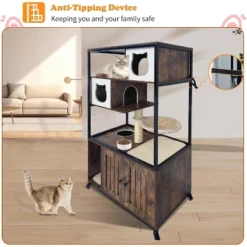 Jojoka Pet Litter Box Enclosure, Hidden Cat House Furniture With Metal Frame, Cat Tower With Storage, Barn Door, And Wheels 13 Jojoka Pet Litter Box Enclosure, Hidden Cat House Furniture With Metal Frame, Cat Tower With Storage, Barn Door, And Wheels -House Beautiful GUEST 357d998d 7cd7 4e91 995e b1f65e3125f3