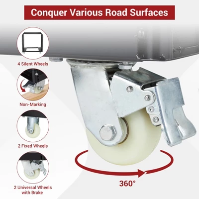 Drywall Cart Steel Panel Truck – Heavy Duty Platform Cart With 1500 Lbs Capacity, Utility Tool Cart With 4-Inch Silent Wheels 4 Drywall Cart Steel Panel Truck – Heavy Duty Platform Cart With 1500 Lbs Capacity, Utility Tool Cart With 4-Inch Silent Wheels - Image 2