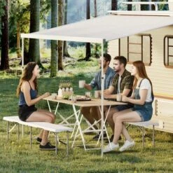 Portable Folding Bench 6 Foot, Plastic Foldable Bench HDPE BenchTop With Carrying Handle