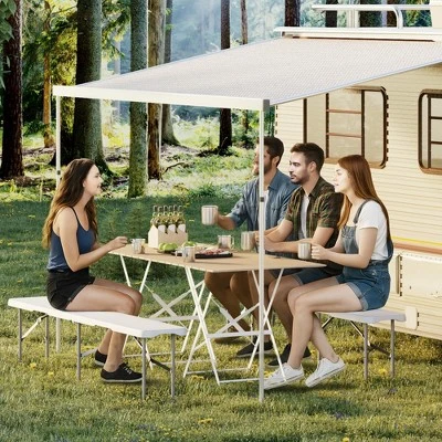 Portable Folding Bench 6 Foot, Plastic Foldable Bench HDPE BenchTop With Carrying Handle 3 Portable Folding Bench 6 Foot, Plastic Foldable Bench HDPE BenchTop With Carrying Handle