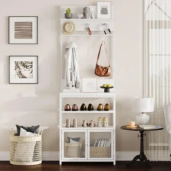 Coat Rack Shoe Storage 72.8in White Hall Tree With Doors Narrow Coat Tree Shoe Shelf Organizer 15 Coat Rack Shoe Storage 72.8in White Hall Tree With Doors Narrow Coat Tree Shoe Shelf Organizer -House Beautiful GUEST 362818d2 9008 42c8 a500 95f9eafbe7ec