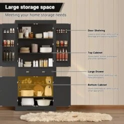 72" Farmhouse Pantry Cabinet With Adjustable Shelves, 6 Door Storage Racks, 2 Cabinets & 1 Drawer, Tall Kitchen Storage Cabinet 13 72" Farmhouse Pantry Cabinet With Adjustable Shelves, 6 Door Storage Racks, 2 Cabinets & 1 Drawer, Tall Kitchen Storage Cabinet -House Beautiful GUEST 3679c137 e259 4f7e 8e77 29cbbccef1f8