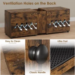 Cat Litter Box Enclosure 55.1" Double Litter Box Furniture Large Cat Box Enclosure Kitty Litter Box 14 Cat Litter Box Enclosure 55.1" Double Litter Box Furniture Large Cat Box Enclosure Kitty Litter Box -House Beautiful GUEST 36aaa1f1 cd1f 4d04 b6dd 818948b7a661