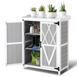 Outdoor Cabinet With Metal Tabletop Garden Potting Bench Table 16 Outdoor Cabinet With Metal Tabletop Garden Potting Bench Table -House Beautiful GUEST 36d20022 7abe 4a34 90a0 06a211165d9d