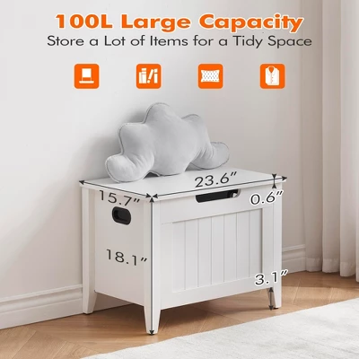 Storage Chest, Storage Trunk With Safety Hinge, Storage Bench, Wooden Storage Organizer 5 Storage Chest, Storage Trunk With Safety Hinge, Storage Bench, Wooden Storage Organizer - Image 3