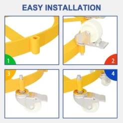 55 Gallon Drum Dolly, Heavy Duty 2000 LBS Barrel Dolly With Steel Frame, 8 Swivel Casters With Brake, Non-Tipping Hand Truck -House Beautiful GUEST 36da39f4 26e8 47d1 a3f5 be0f4f33cff8