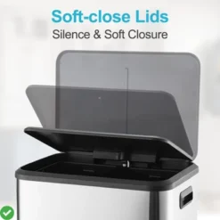 8 Gallon/30 L Dual Trash And Recycling Bin Pedal Stainless Steel Trash Can W/ Soft-Close Lid -House Beautiful GUEST 36ffa919 effb 4a0f 85fe 2f47db47e7e5