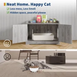 Cat Litter Box Enclosure, Wooden Cat Washroom Furniture With Barn Door, Hidden Litter Box Cover -House Beautiful GUEST 38c1cc12 2e2f 4af7 a89a 8e3ab530df23