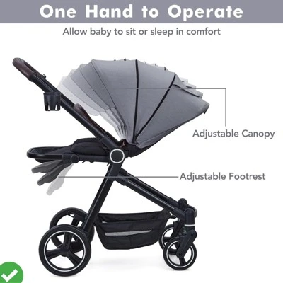 Baby Stroller Lightweight Infant Stroller W/ Storage Basket Convenient One-Hand Fold Travel Stroller W/Adjustable Footrest 5 Baby Stroller Lightweight Infant Stroller W/ Storage Basket Convenient One-Hand Fold Travel Stroller W/Adjustable Footrest - Image 3