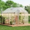 6x10 FT Greenhouse, Easy Assembly Aluminum Polycarbonate Greenhouses For Outdoors With Roof Vent And Ground Nails 2 6x10 FT Greenhouse, Easy Assembly Aluminum Polycarbonate Greenhouses For Outdoors With Roof Vent And Ground Nails -House Beautiful GUEST 39e9e4a8 e9f9 4bbf ab4d 5be82795ccf7