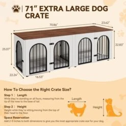 71" Large Dog Crate Furniture For 2 Dogs, Wooden Double Dog Crate With Door, Indoor Dog Kennel TV Stand With Divider And Cushion 14 71" Large Dog Crate Furniture For 2 Dogs, Wooden Double Dog Crate With Door, Indoor Dog Kennel TV Stand With Divider And Cushion -House Beautiful GUEST 39facebe 37a1 45d9 b0f7 f9e3570b8c3d