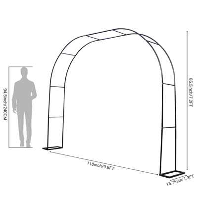 9.8ft X7.2ft Garden Arch Arbor, Garden Trellis For Climbing Plants Metal Pergola Arbor Wedding Arches 4 9.8ft X7.2ft Garden Arch Arbor, Garden Trellis For Climbing Plants Metal Pergola Arbor Wedding Arches - Image 2