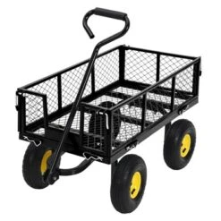 Heavy Duty Steel Garden Cart,550 LBS Capacity 3-in-1 Pullable Metal Wagon With 10" Pneumatic Wheels,180°Rotating Handle & Removable Sides, Green -House Beautiful GUEST 3a49936b 90c8 486e 8985 cd512bf793ef 1