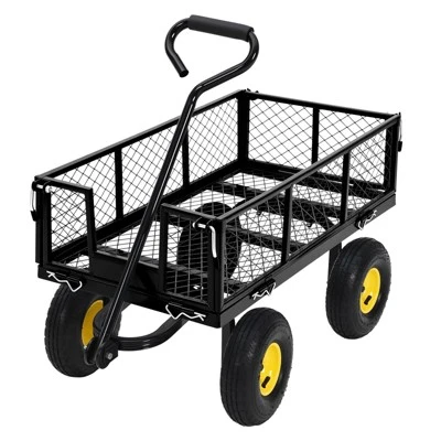 550 Lbs Steel Garden Cart, Heavy Duty Metal Garden Wagon With 10" Wheels, All-Terrain Wagon With 180° Rotating Handle & Removable Sides 12 550 Lbs Steel Garden Cart, Heavy Duty Metal Garden Wagon With 10" Wheels, All-Terrain Wagon With 180° Rotating Handle & Removable Sides - Image 10