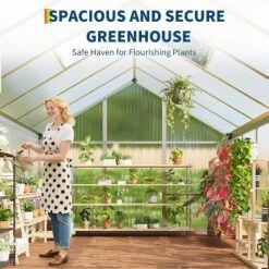 6x10 FT Greenhouse, Easy Assembly Aluminum Polycarbonate Greenhouses For Outdoors With Roof Vent And Ground Nails -House Beautiful GUEST 3a966535 41de 4bfc b782 6d03cbe5d43f