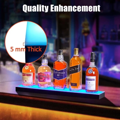 1 Tiers 24 Inch Acrylic Wall Mounted Whiskey Rack Stand With Remote And App Control 4 1 Tiers 24 Inch Acrylic Wall Mounted Whiskey Rack Stand With Remote And App Control - Image 2