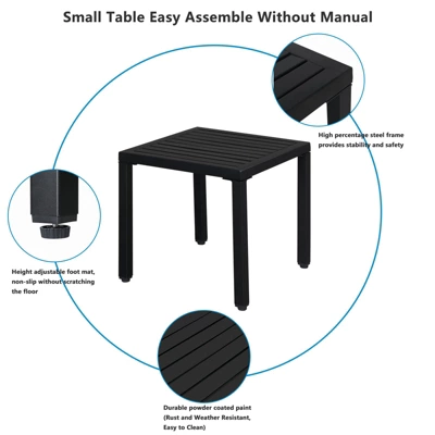 Classic Adirondack Square Side Table - Durable HDPE Composite Outdoor End Table Easy Maintenance & Weather Resistant 6 Classic Adirondack Square Side Table - Durable HDPE Composite Outdoor End Table Easy Maintenance & Weather Resistant - Image 4