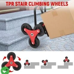 Stair Climbing Hand Truck 330 Lbs Heavy-Duty Stair Climber Dolly W/ Telescoping Handle Portable Folding Stair Climber Trolley Cart -House Beautiful GUEST 3bf5c62a 2620 4f24 a7fd 9d794a6ce7ec