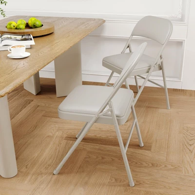 2/4 Pack Folding Chairs, Outdoor Portable Stackable Commercial Seat With Padded Cushion And Back, Metal Frame Chairs For Home 6 2/4 Pack Folding Chairs, Outdoor Portable Stackable Commercial Seat With Padded Cushion And Back, Metal Frame Chairs For Home - Image 4