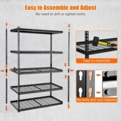 Heavy Duty 5-Tier Storage Shelves – Metal Utility Rack With Adjustable Shelves, 2500 Lbs Capacity, 48" W X 18" D X 72" H, Organizer -House Beautiful GUEST 3ca22915 47f7 46db 835e 68607f3751f6