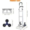 Heavy Duty 2-in-1 Aluminum Hand Truck With Stair Climbing Triangle Wheels – 650 Lb Capacity Convertible Dolly With Dual Handles