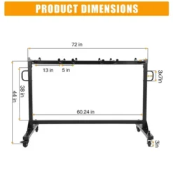 Folding Chair Dolly Cart On Wheels, Adjustable Metal Rack With Cover, Holds Chairs Or Tables