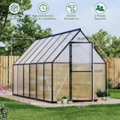 Aluminum-Framed Polycarbonate Greenhouse With Roof Vent