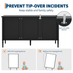 Large Sideboard Cabinet, 59" Modern Credenza Buffet Table Coffee Bar Wine Bar, Storage Cabinet With Adjustable Shelves 19 Large Sideboard Cabinet, 59" Modern Credenza Buffet Table Coffee Bar Wine Bar, Storage Cabinet With Adjustable Shelves -House Beautiful GUEST 3f947730 4c82 47ce 93bb 853f231787eb